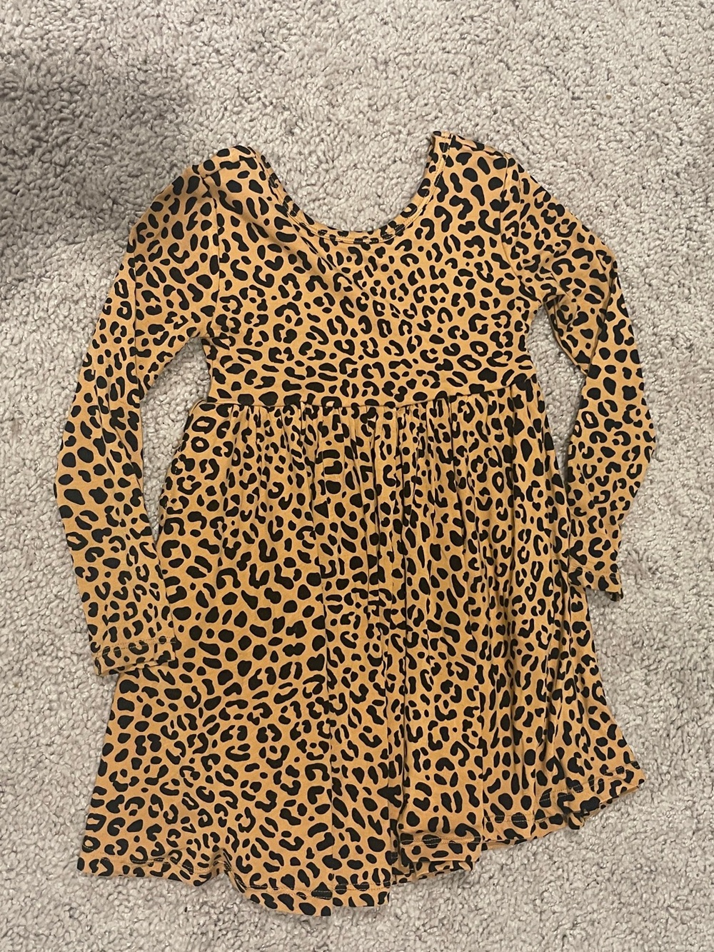 Little Sleepies classic Leopard Print Long Sleeve twirl Dress 2t